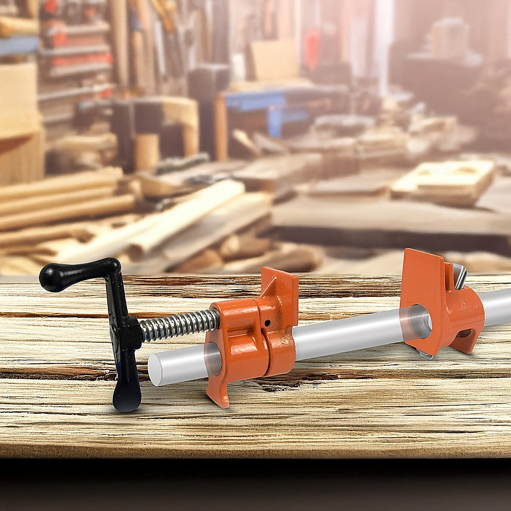 3/4" Wood Gluing Pipe Clamp Set (4 Pack) Heavy Duty PRO Woodworking Cast Iron