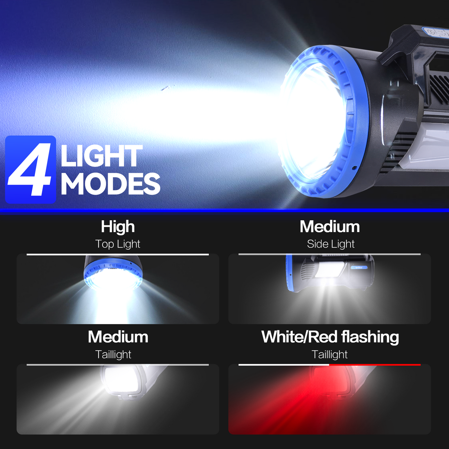 300 Lumen USB Rechargeable Multifunction LED Searchlight