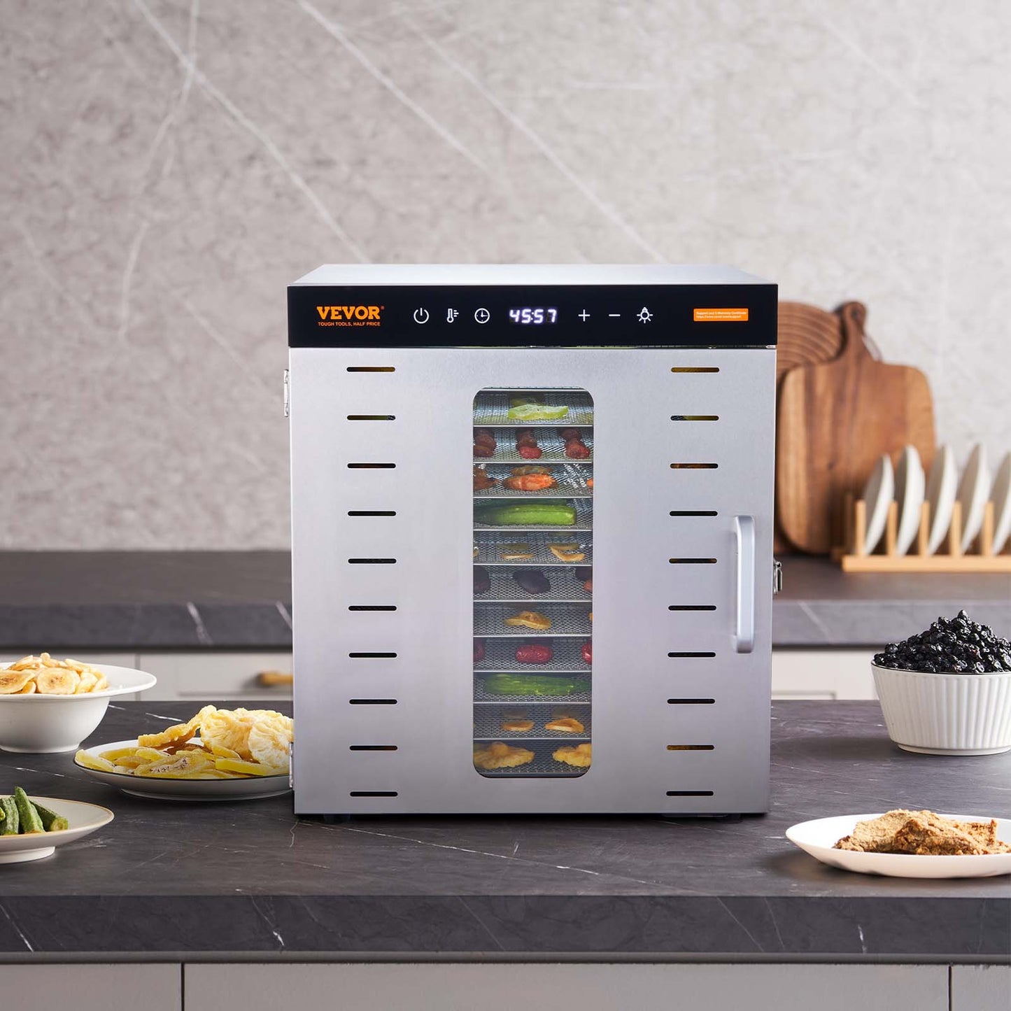 10 Trays Food Dehydrator Machine Stainless Steel 1000W