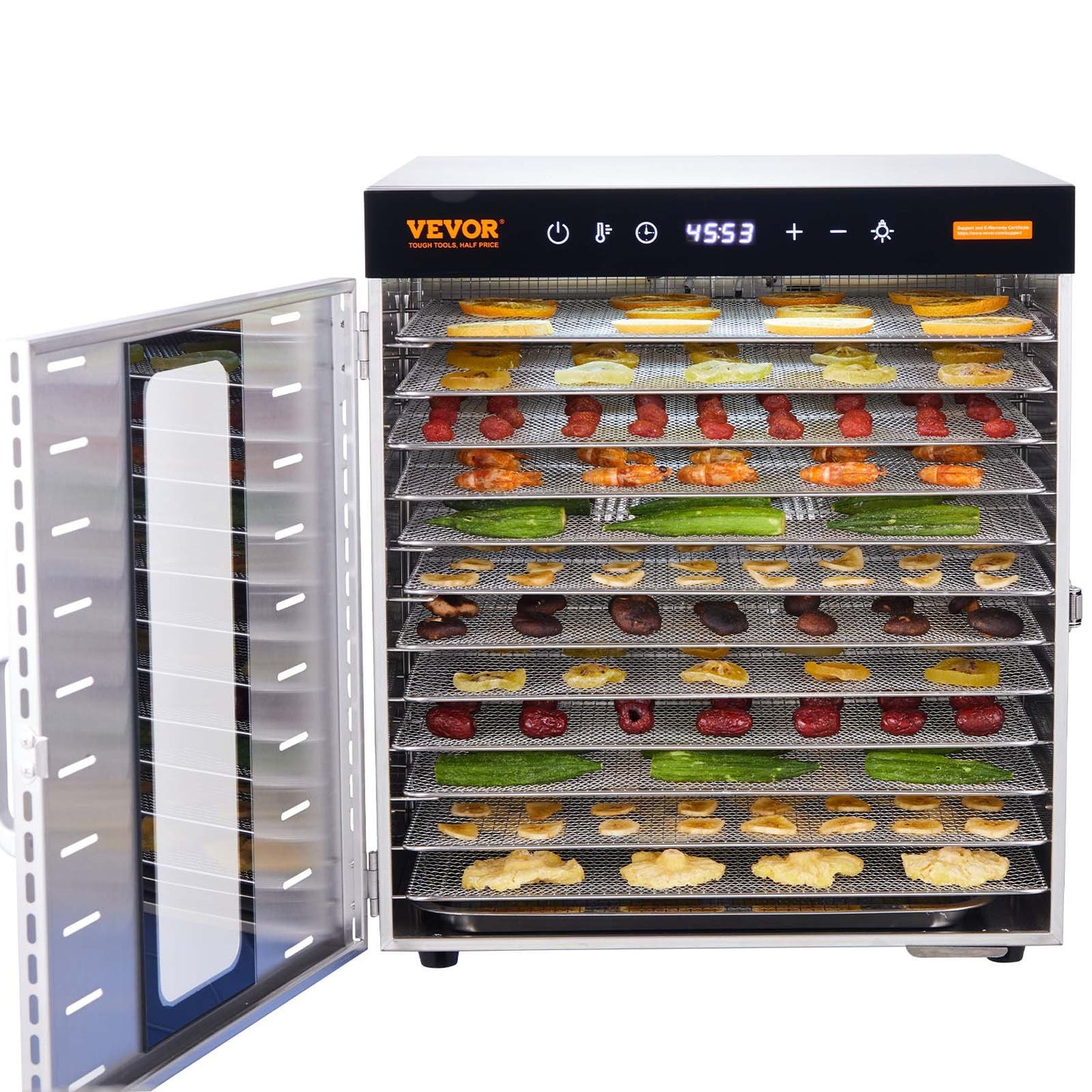 10 Trays Food Dehydrator Machine Stainless Steel 1000W
