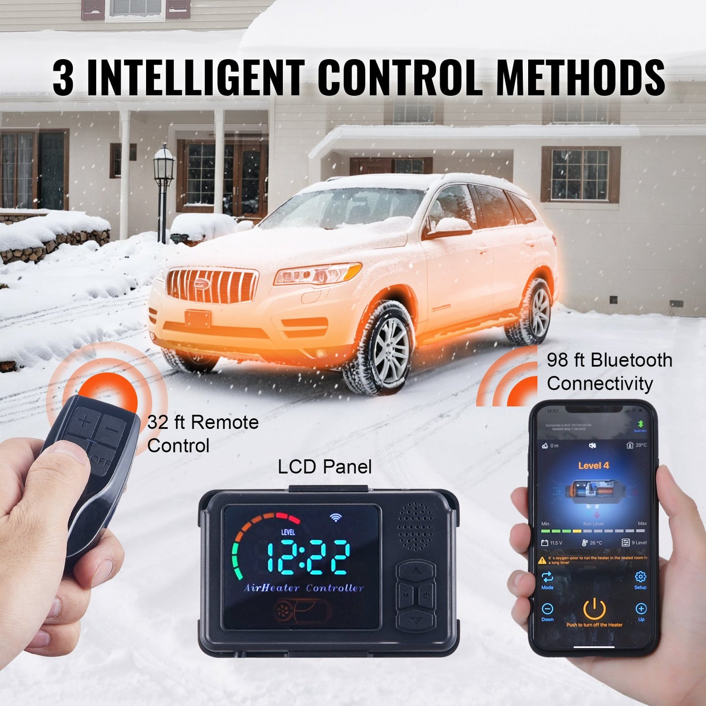 8KW Diesel Heater with Automatic Altitude Adjustment Remote Control and LCD