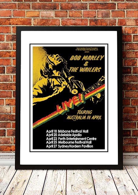 Bob Marley 'Australian Tour' Poster 1979 - Framed A2