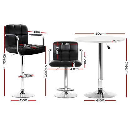 Artiss Bar Table and Stools Set Dining Desk Kitchen Chairs Cafe Pub