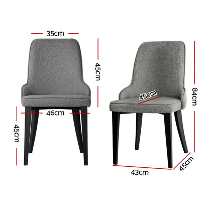 Artiss Dining Chairs Set of 4 Linen Fabric Grey