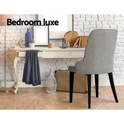 Artiss Dining Chairs Set of 4 Linen Fabric Grey