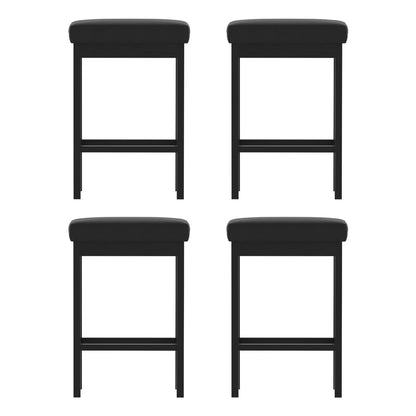 A Set of 4 Artiss Metal Bar Stools PU Seat Dining Counter Chairs