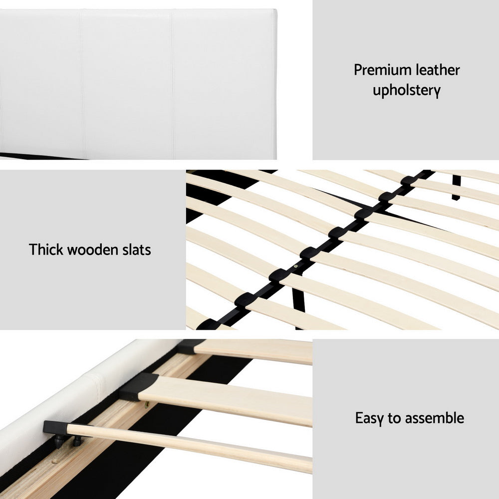 Artiss Bed Frame Double Size White NEO