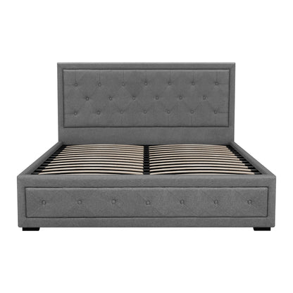 Artiss Bed Frame Queen Size Gas Lift Grey TIYO