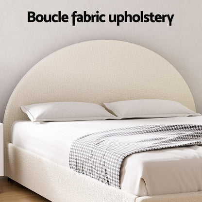 Artiss Bed Frame Gas Lift Strorage Beds Base Platform Boucle Fabric Double ELLA