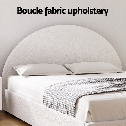 Artiss Bed Frame Gas Lift Strorage Beds Base Platform Boucle Fabric Queen ELLA