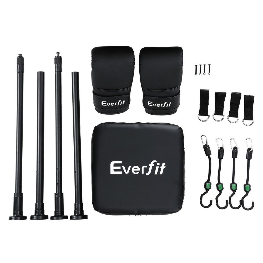 Everfit Doorway Punching Bag Adjustable Apartment Friendly with Boxing Gloves Black