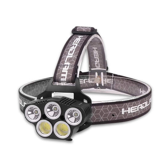 Headlamp with multiple LED lights on a white background