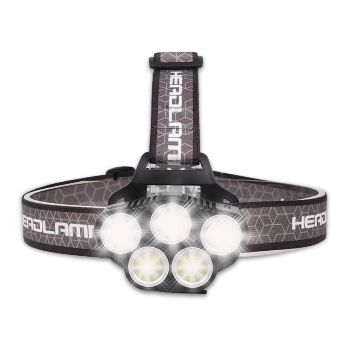 Headlamp with multiple lights on a white background