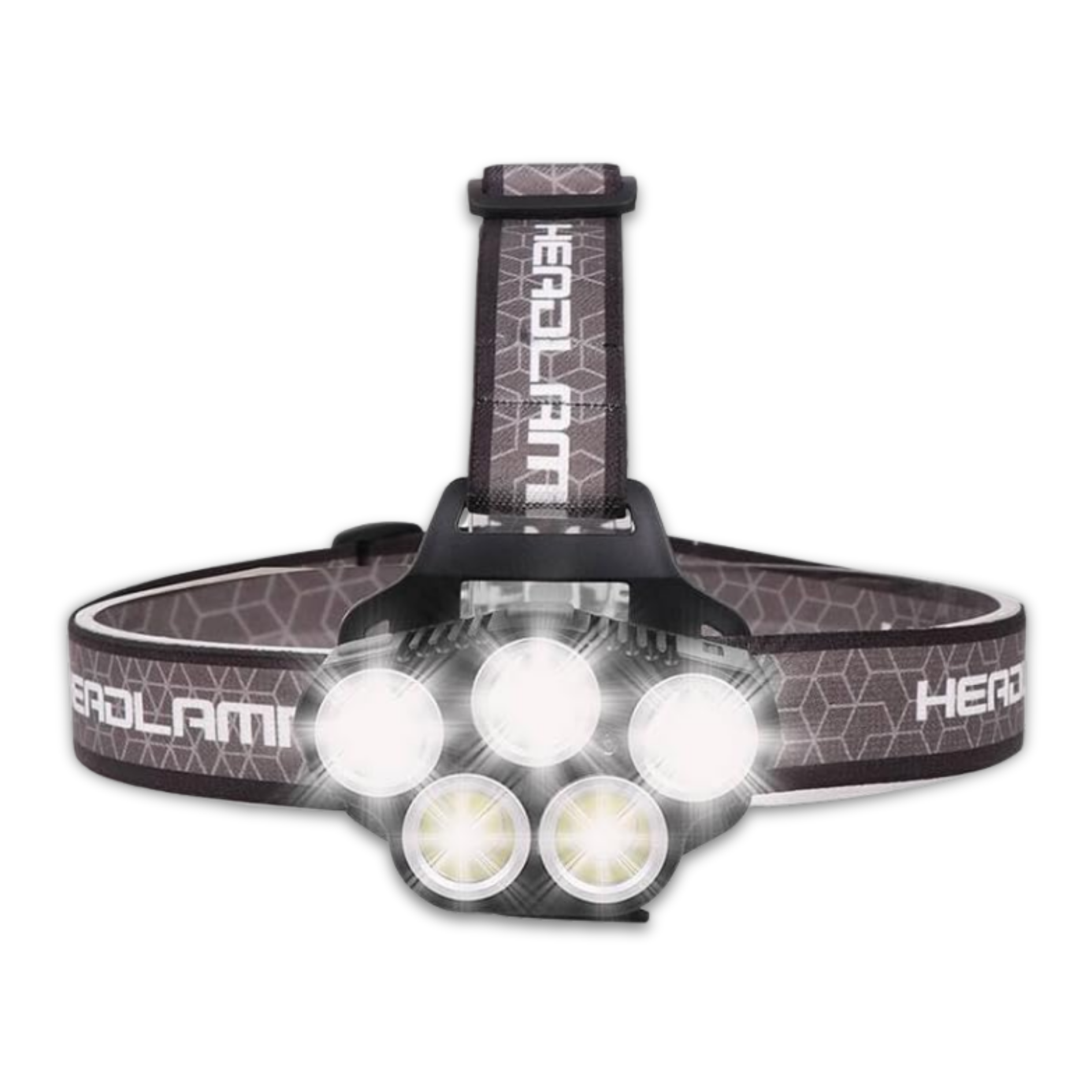 Headlamp with multiple lights on a white background