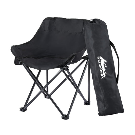 Weisshorn Folding Camping Moon Chair Portable Seat Weight Capacity 120KG Black