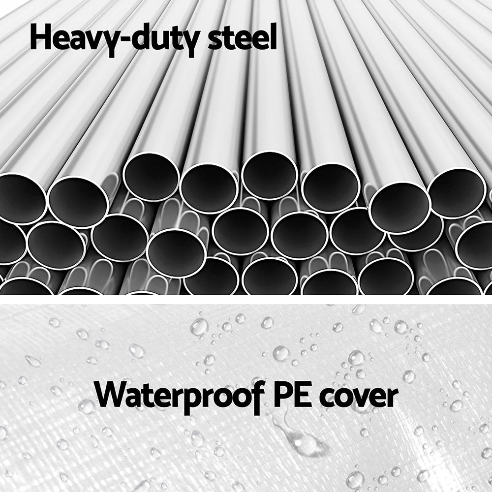 Carports 3x6m Carport Kits Steel Shelter Gazebo Canopy Garage Portable Garden Shed