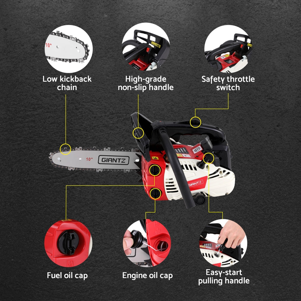 Giantz 25cc Petrol Chainsaw 10" Bar E-Start Tree Pruning Chain