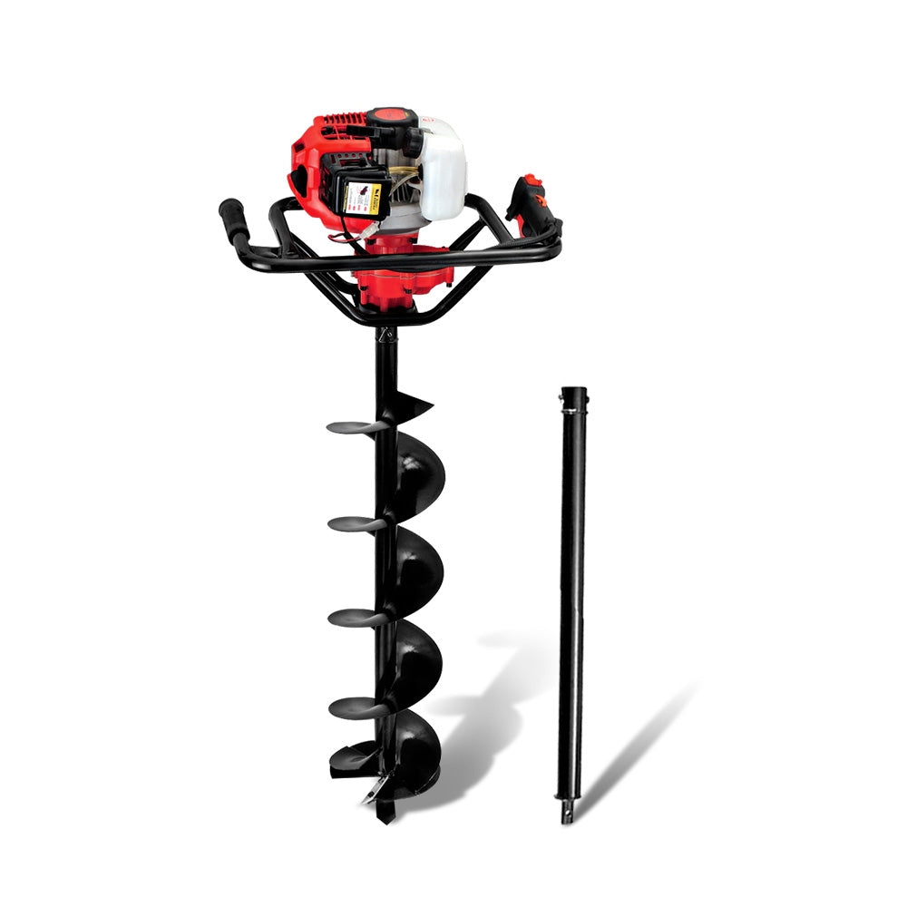 Giantz 92CC Post Hole Digger 200mm Petrol Drill Extension Bits