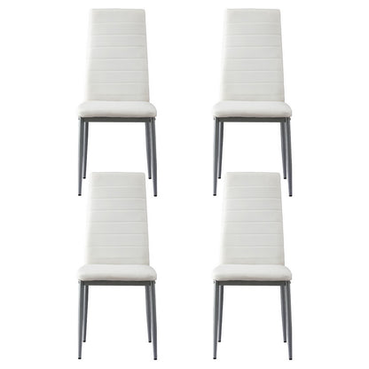 Artiss Dining Chairs Set of 4 Leather Channel Tufted White