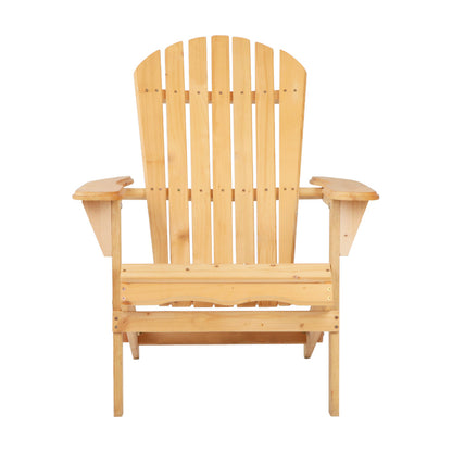 Adirondack Outdoor Chairs Wooden Beach Chair Patio Furniture Garden Natural