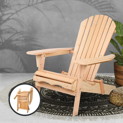 Adirondack Outdoor Chairs Wooden Beach Chair Patio Furniture Garden Natural