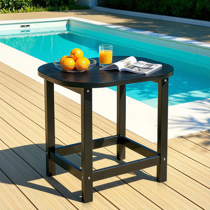 Outdoor Coffee Side Table HDPE Desk Patio Furniture Camping Garden Black
