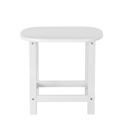 Outdoor Coffee Side Table HDPE Desk Patio Furniture Camping Garden White