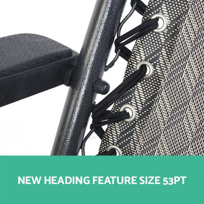 2PC Zero Gravity Chair Folding Outdoor Recliner Adjustable Sun Lounge Camping Grey