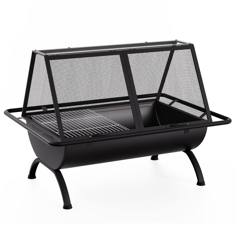 Grillz Outdoor Steel Fire Pit BBQ Grill