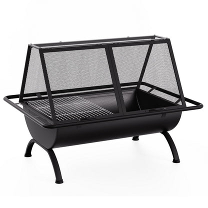 Grillz Outdoor Steel Fire Pit BBQ Grill