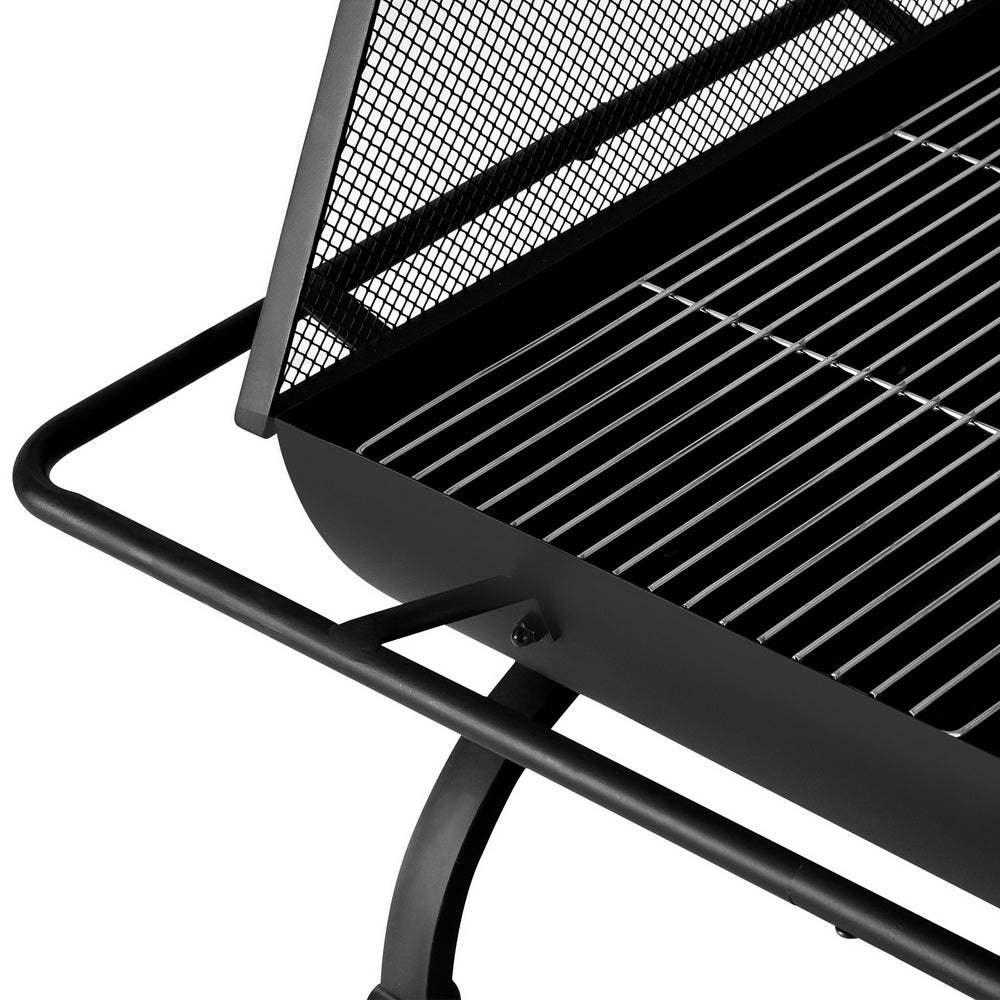 Grillz Outdoor Steel Fire Pit BBQ Grill