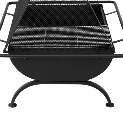 Grillz Outdoor Steel Fire Pit BBQ Grill