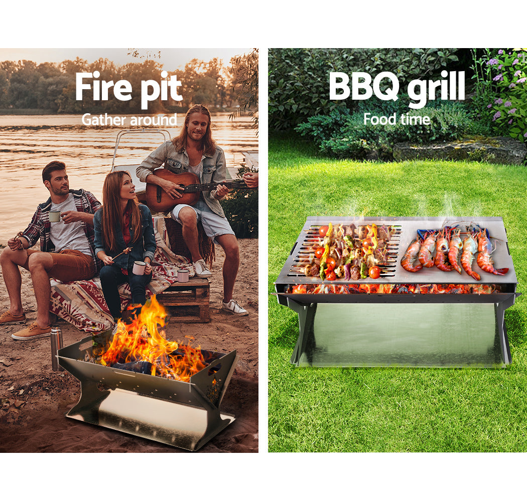 Grillz Steel Fire Pit BBQ Grill