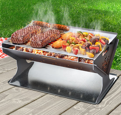 Grillz Steel Fire Pit BBQ Grill