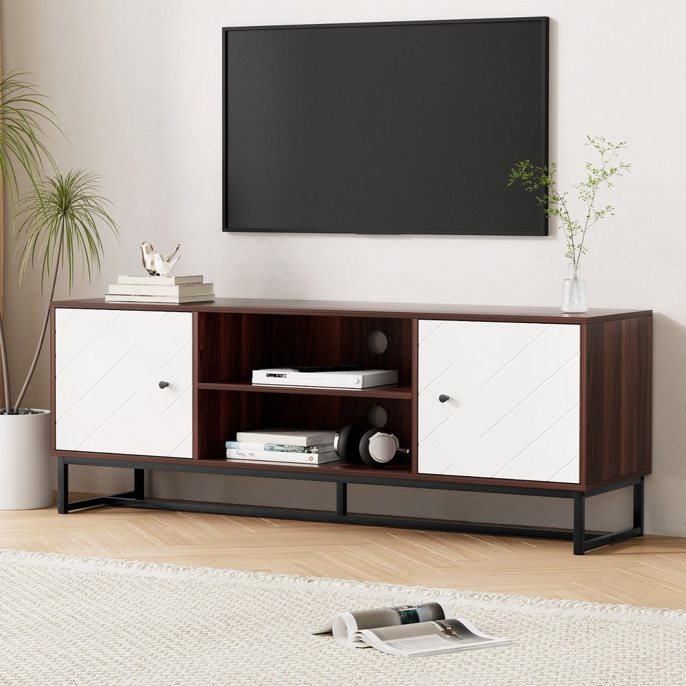 Artiss TV Unit 150cm Storage Shelves Walnut White