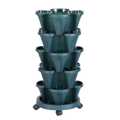5-Tier Vertical Garden Bed Stackable Planters - Green