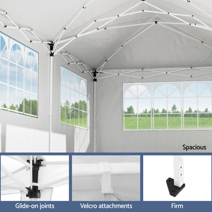 Gazebo 3x6m Pop Up Marquee Wedding Party Outdoor Camping Canopy Grey