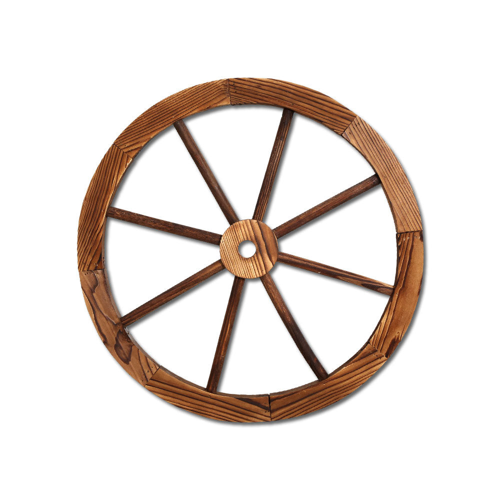 Garden Decor Outdoor Ornament Wooden Wagon Wheel