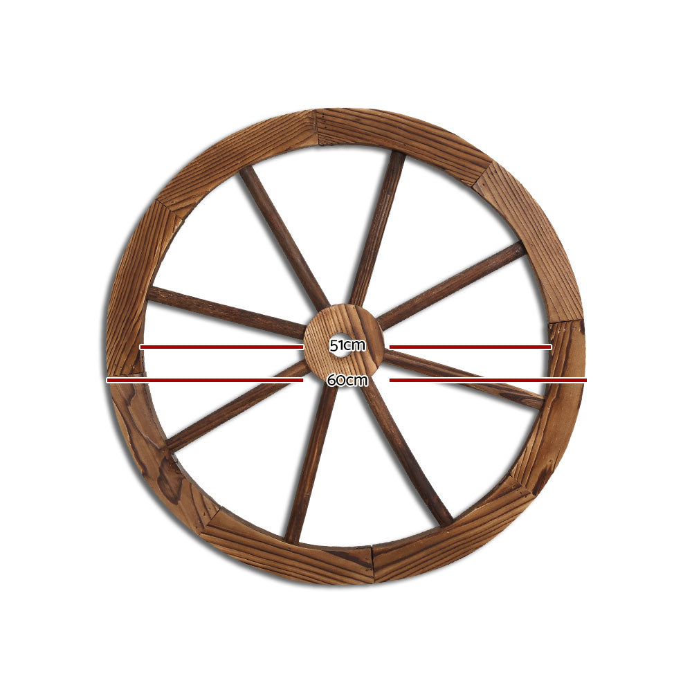 Garden Decor Outdoor Ornament Wooden Wagon Wheel