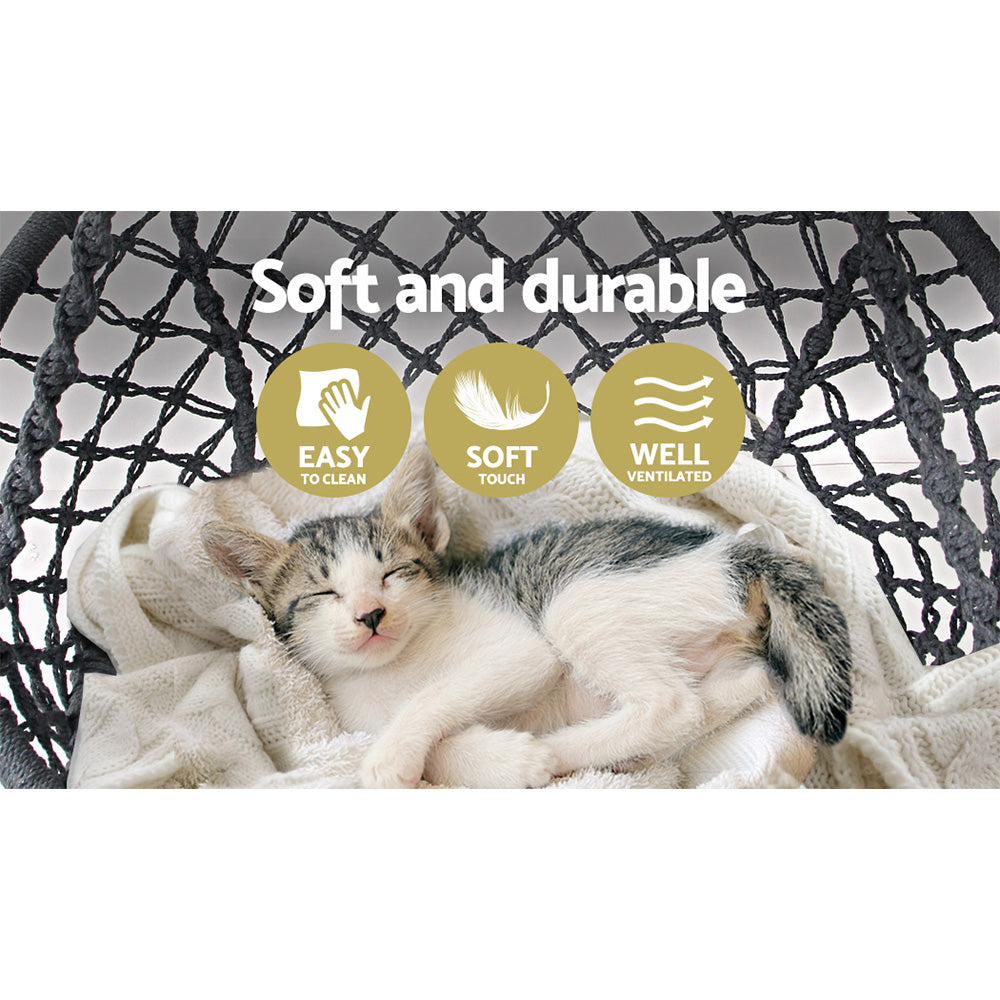 Hammock Chair Outdoor Hanging Macrame Cotton Indoor Grey