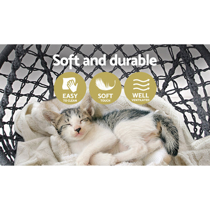 Hammock Chair Outdoor Hanging Macrame Cotton Indoor Grey