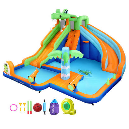 AirMyFun Kids Inflatable Pool Water Double Slide Park Jumping Castle 465X430CM