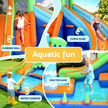 AirMyFun Kids Inflatable Pool Water Double Slide Park Jumping Castle 465X430CM