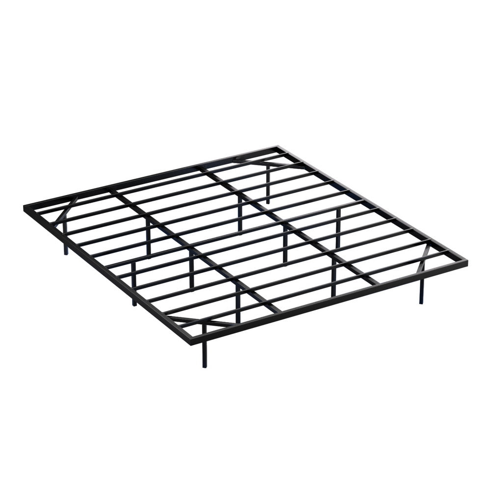 Artiss Floating Metal Bed Frame with Smart LED Lights - King