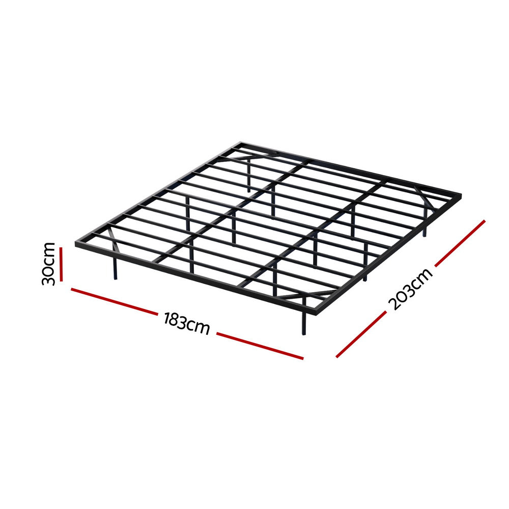 Artiss Floating Metal Bed Frame with Smart LED Lights - King