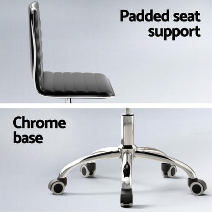 Artiss Computer Desk Office Chair PU Leather Set Foldable Home Study Table Black