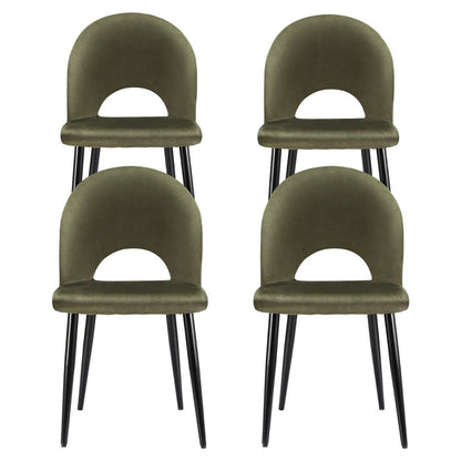 Artiss Dining Chairs Set of 4 Velvet Hollow Green