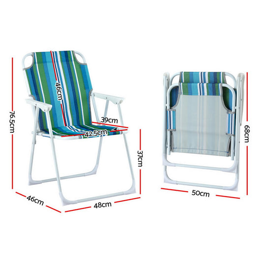 Outdoor Chairs Folding Camping Chair Steel Portable Patio Furniture