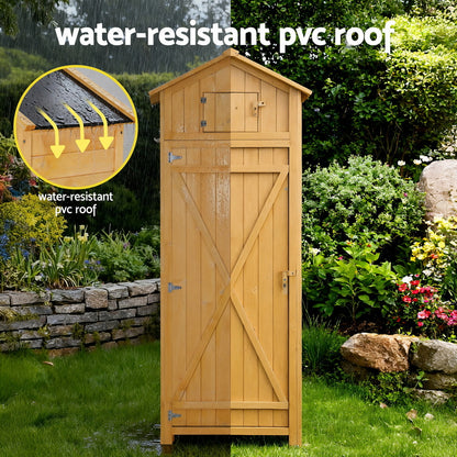 Outdoor Storage Cabinet Cupboard Folding Table Tool Organizer Shed Adjustable