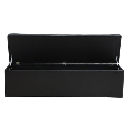 Artiss Storage Ottoman Blanket Box 140cm Leather Black